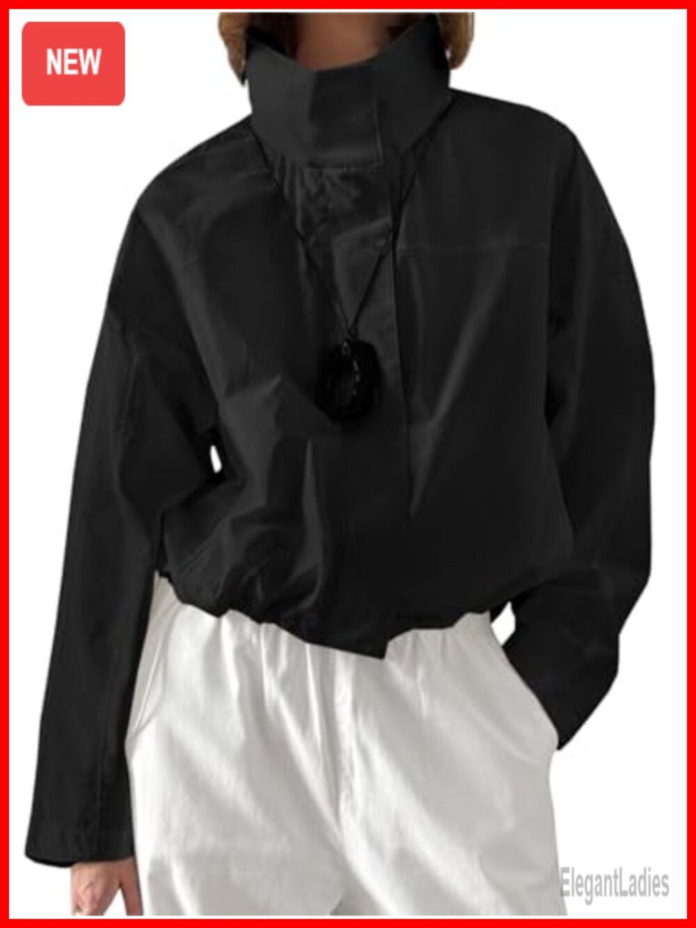 Womens Casual Lightweight Hooded Windbreaker Zip Up Jacket